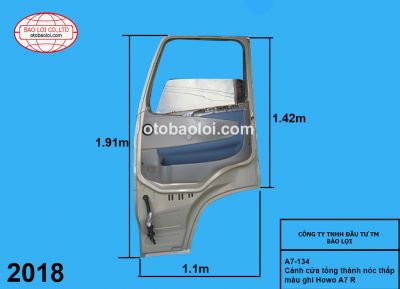 Cánh cửa tổng thành nóc thấp màu ghi Howo A7 R