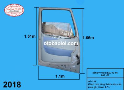 Cánh cửa tổng thành nóc cao màu ghi Howo A7 L
