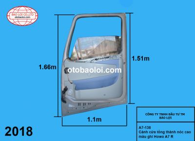 Cánh cửa tổng thành nóc cao màu ghi Howo A7 R