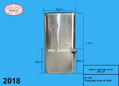Thùng dầu Howo A7 600L