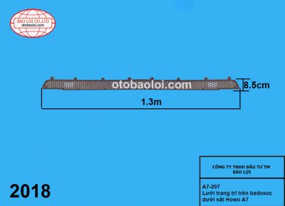 Lưới  trang trí trên badosoc dưới sắt Howo A7