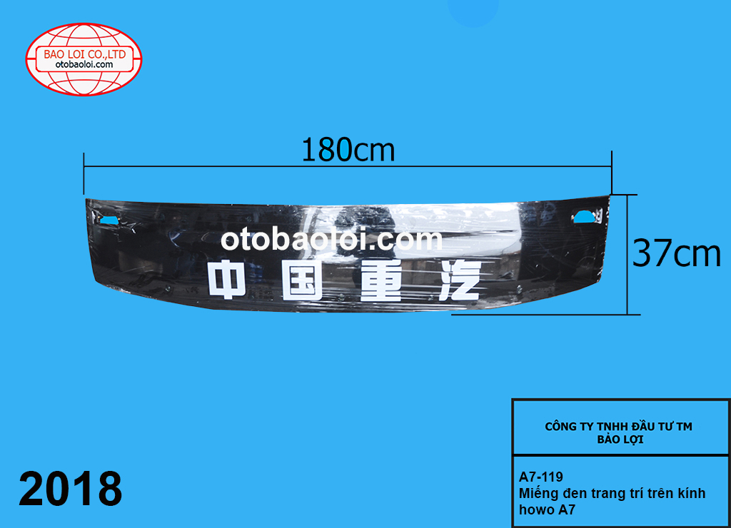Miếng đen trang trí trên kính howo A7