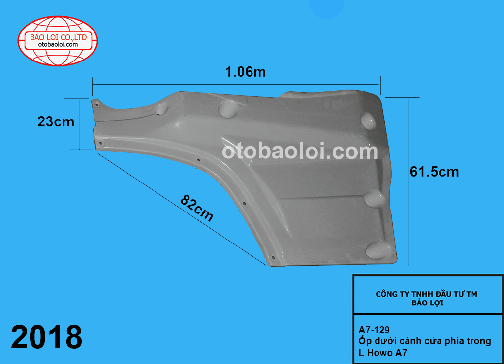 Ốp dưới cánh cửa phía trong  L Howo A7