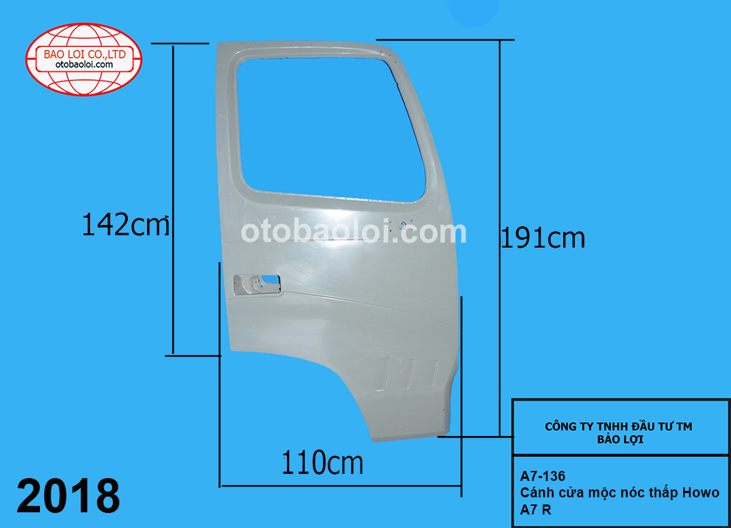 Cánh cửa mộc nóc thấp Howo A7 R