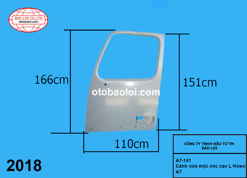 Cánh cửa mộc nóc cao L Howo A7