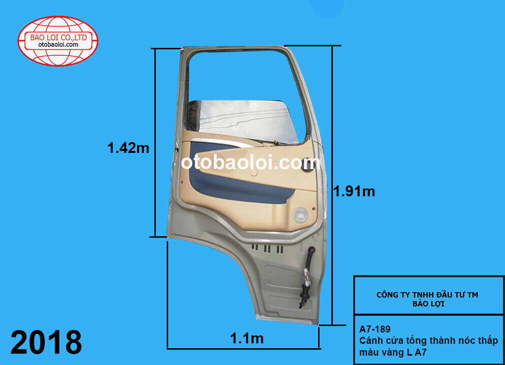 Cánh cửa tổng thành nóc thấp màu vàng L A7