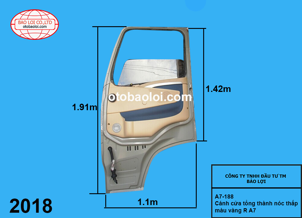 Cánh cửa tổng thành nóc thấp màu vàng R A7