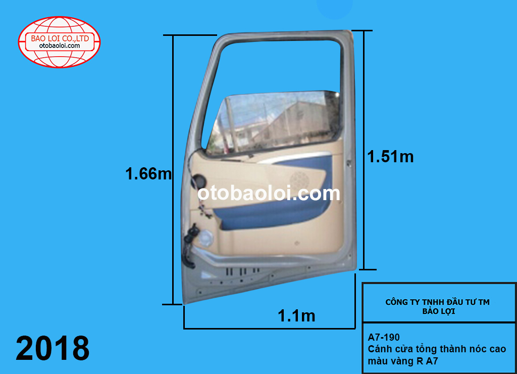 Cánh cửa tổng thành nóc cao màu vàng R A7