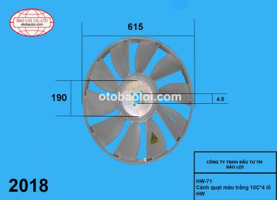Cánh quạt màu trắng 10C*4 lỗ HW