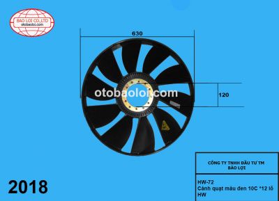 Cánh quạt màu đen 10C *12 lỗ HW