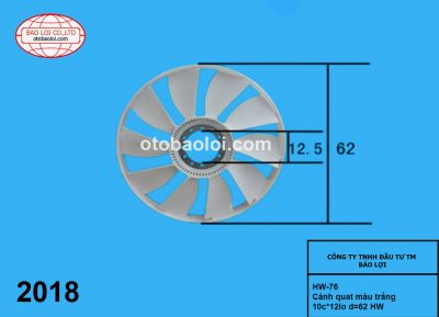 Cánh quat màu trắng 10c*12lo d=62 HW