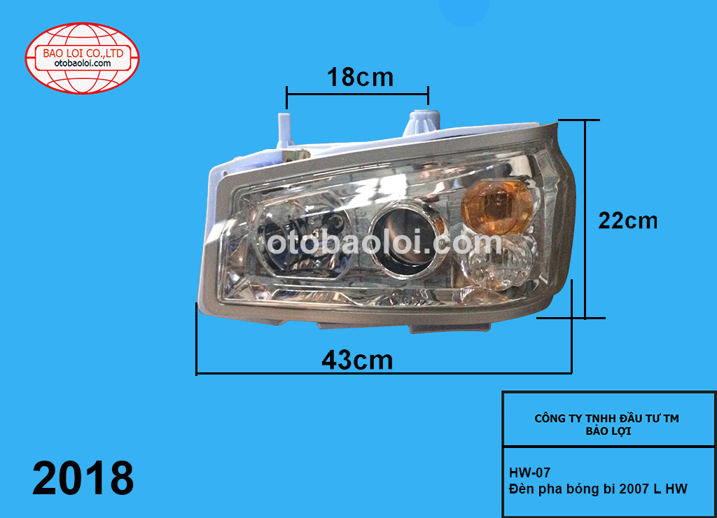 Đèn pha bóng bi 2007 L HW (đèn thường)