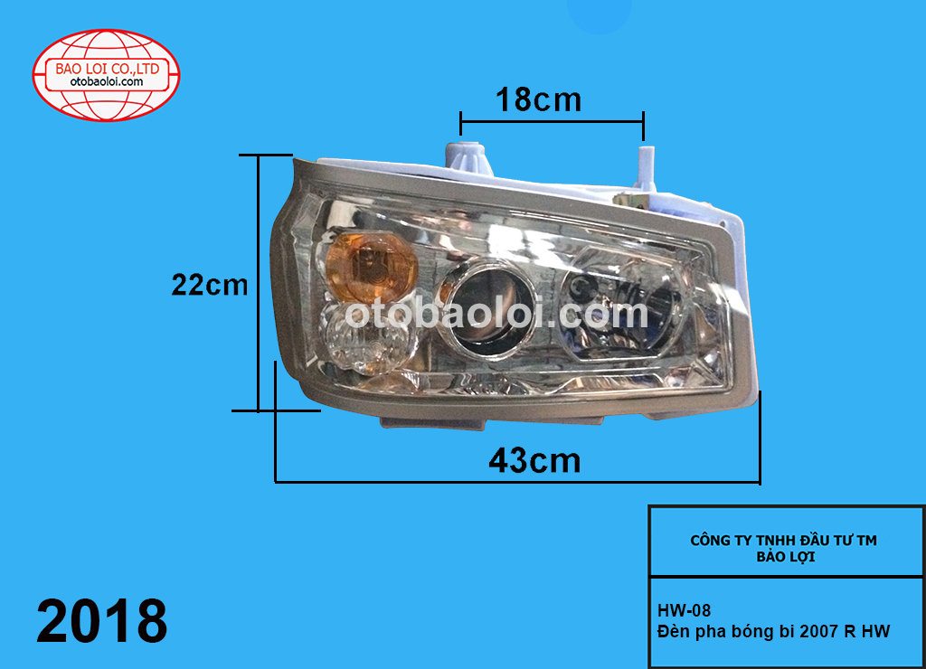 Đèn pha bóng bi 2007 R HW (đèn thường)