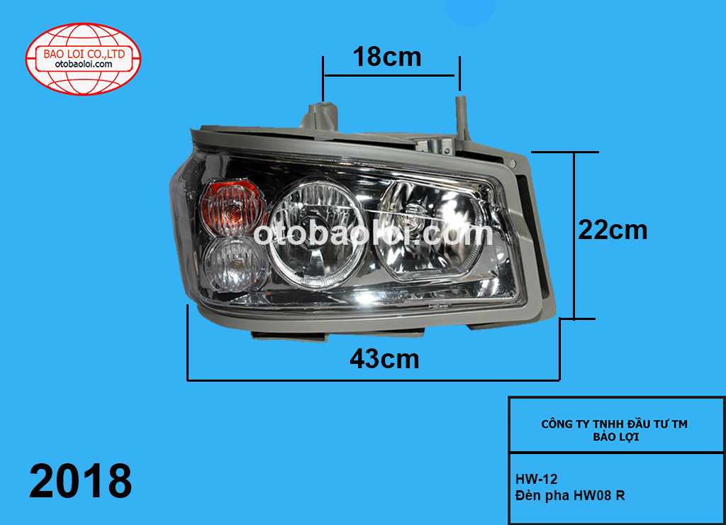 Đèn pha howo 2008R (den thuong)