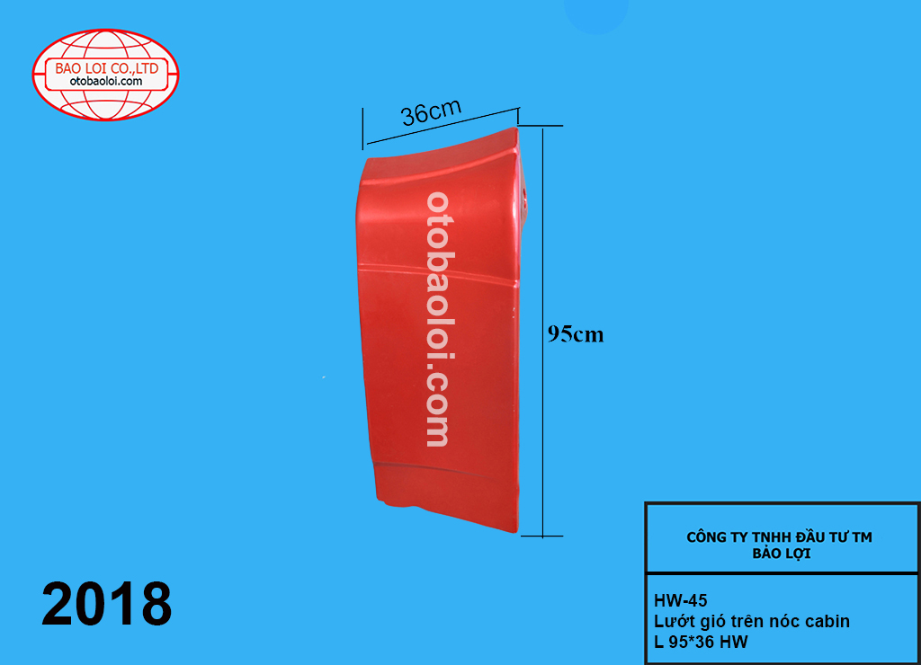 Lướt gió trên nóc cabin L 95*36 HW