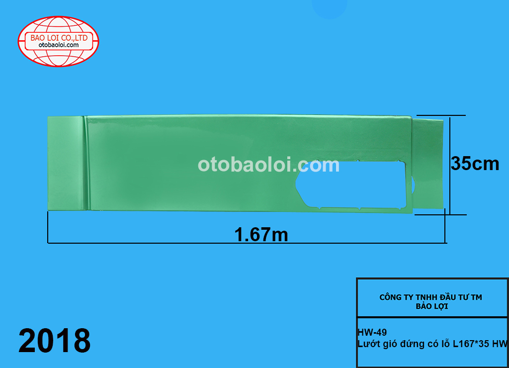 Lướt gió đứng có lỗ L-157*35 HW