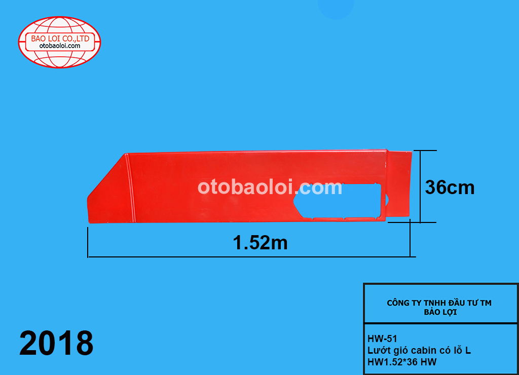 Lướt gió cabin có lỗ L  HW1.52*36 HW