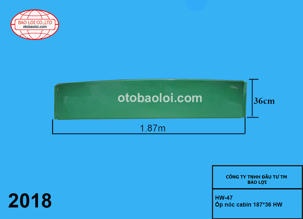 Ốp nóc cabin 187*36 HW