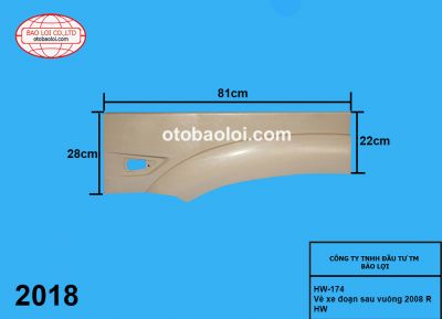 Vè xe đoạn sau vuông 2008 R HW