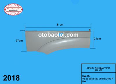 Vè xe đoạn sau vuông 2009 R HW