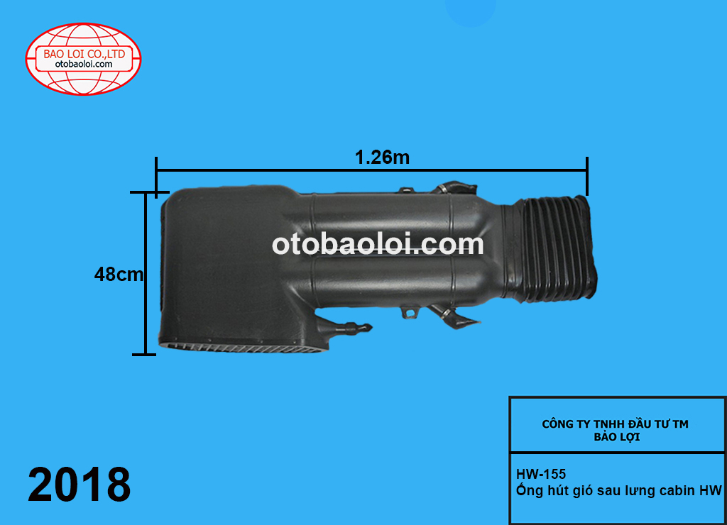 Ống hút gió sau lưng cabin HW