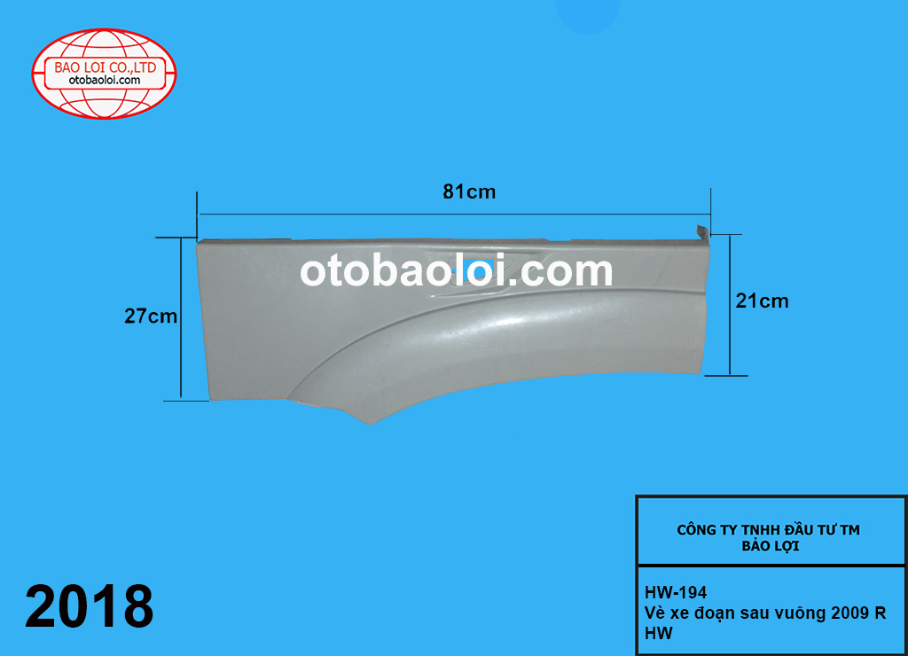 Vè xe đoạn sau vuông 2009 R HW
