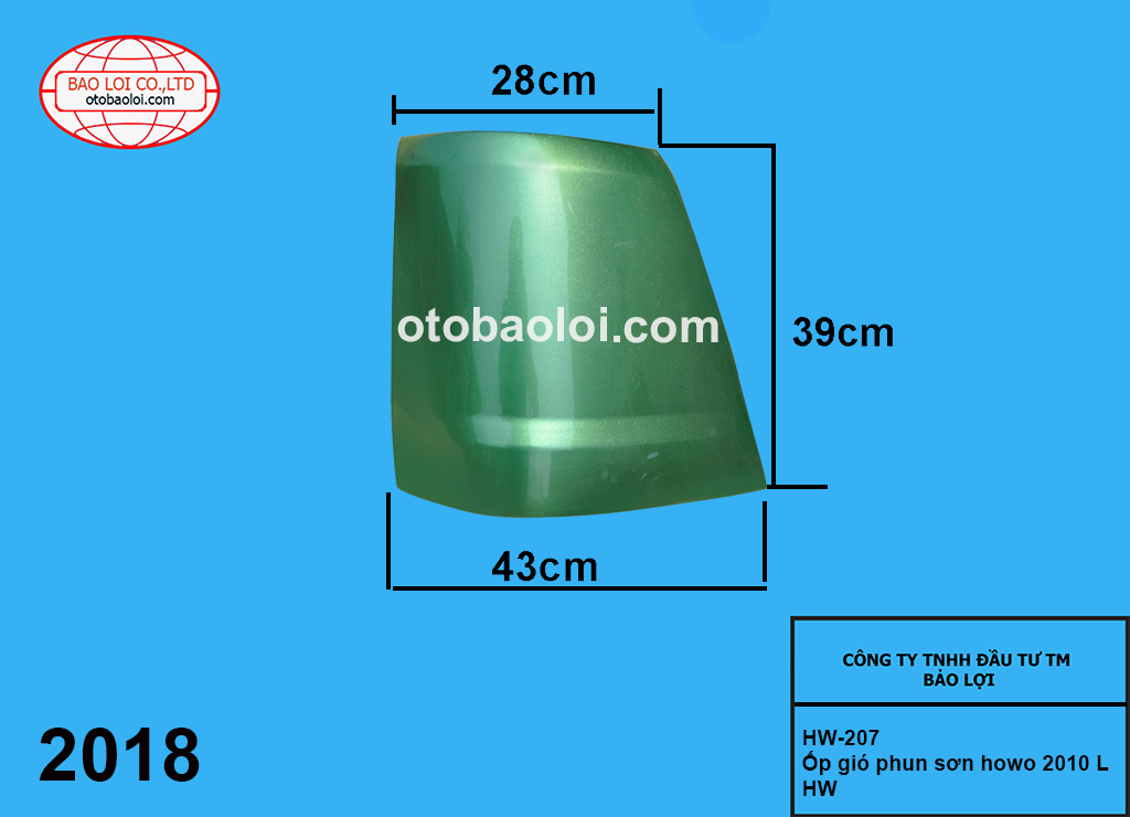 Ốp gió phun sơn howo 2010 L HW