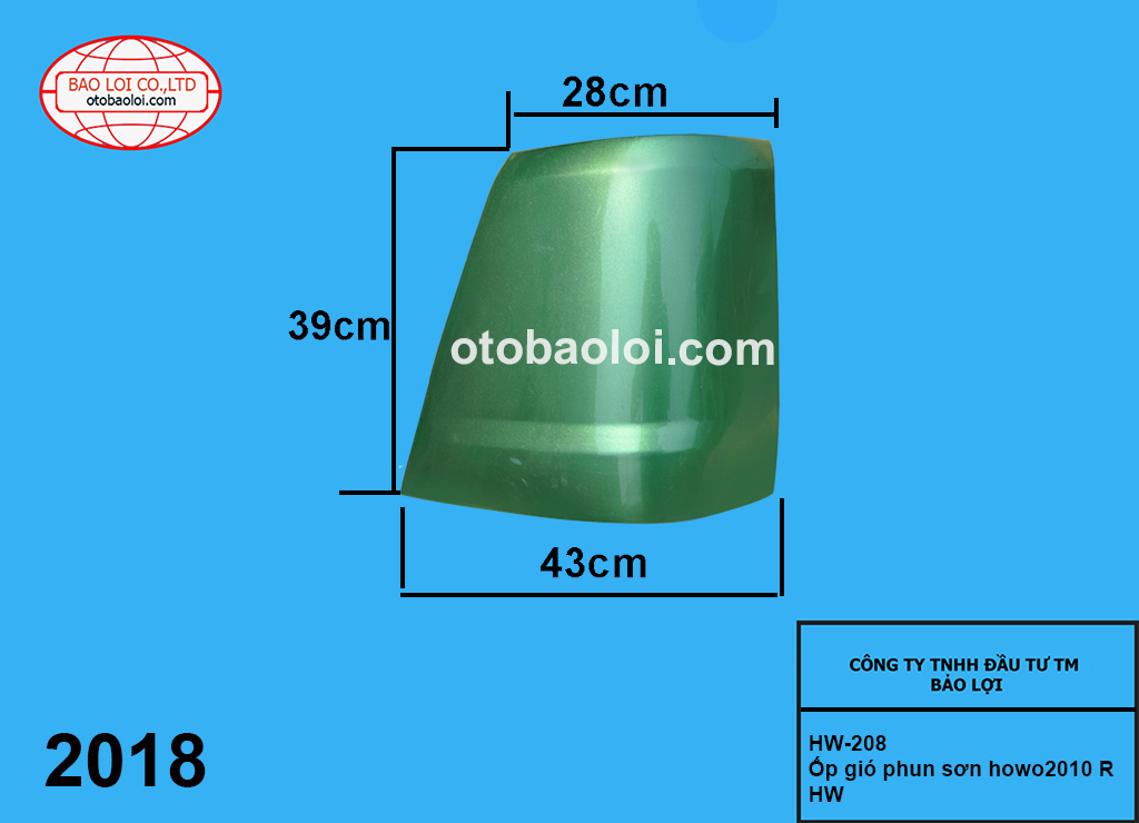 Ốp gió phun sơn howo2010 R HW