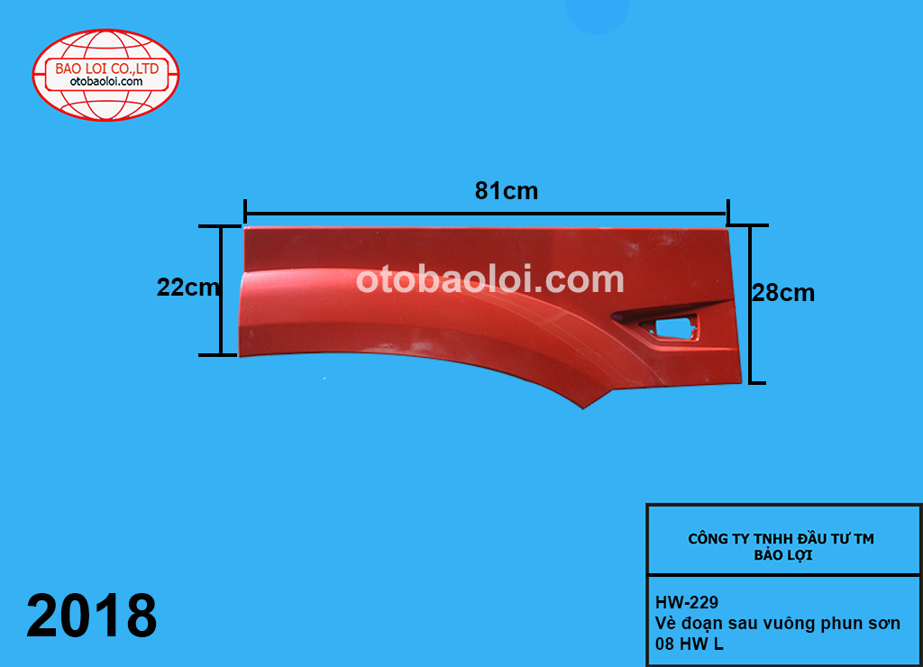 Vè đoạn sau vuông phun sơn 08 HW L