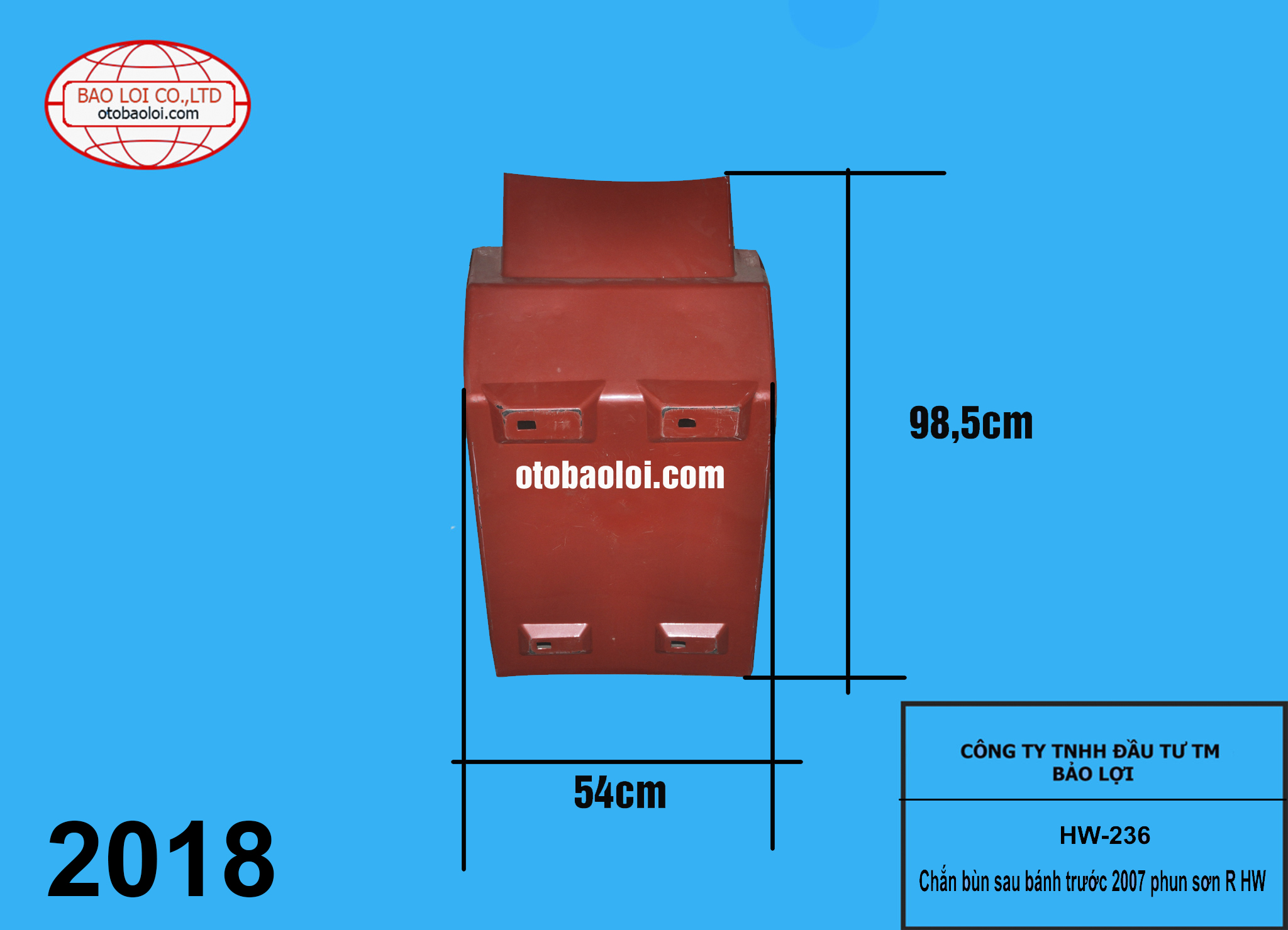 Chắn bùn sau bánh trước 2007 phun sơn R HW