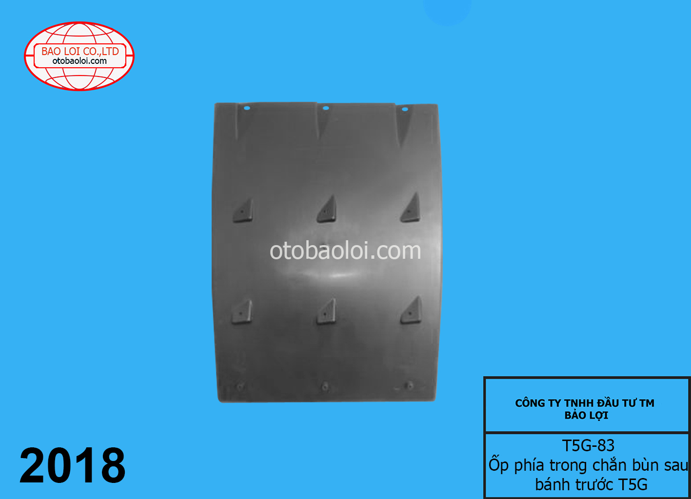 Ốp phía trong chắn bùn sau bánh trước T5G