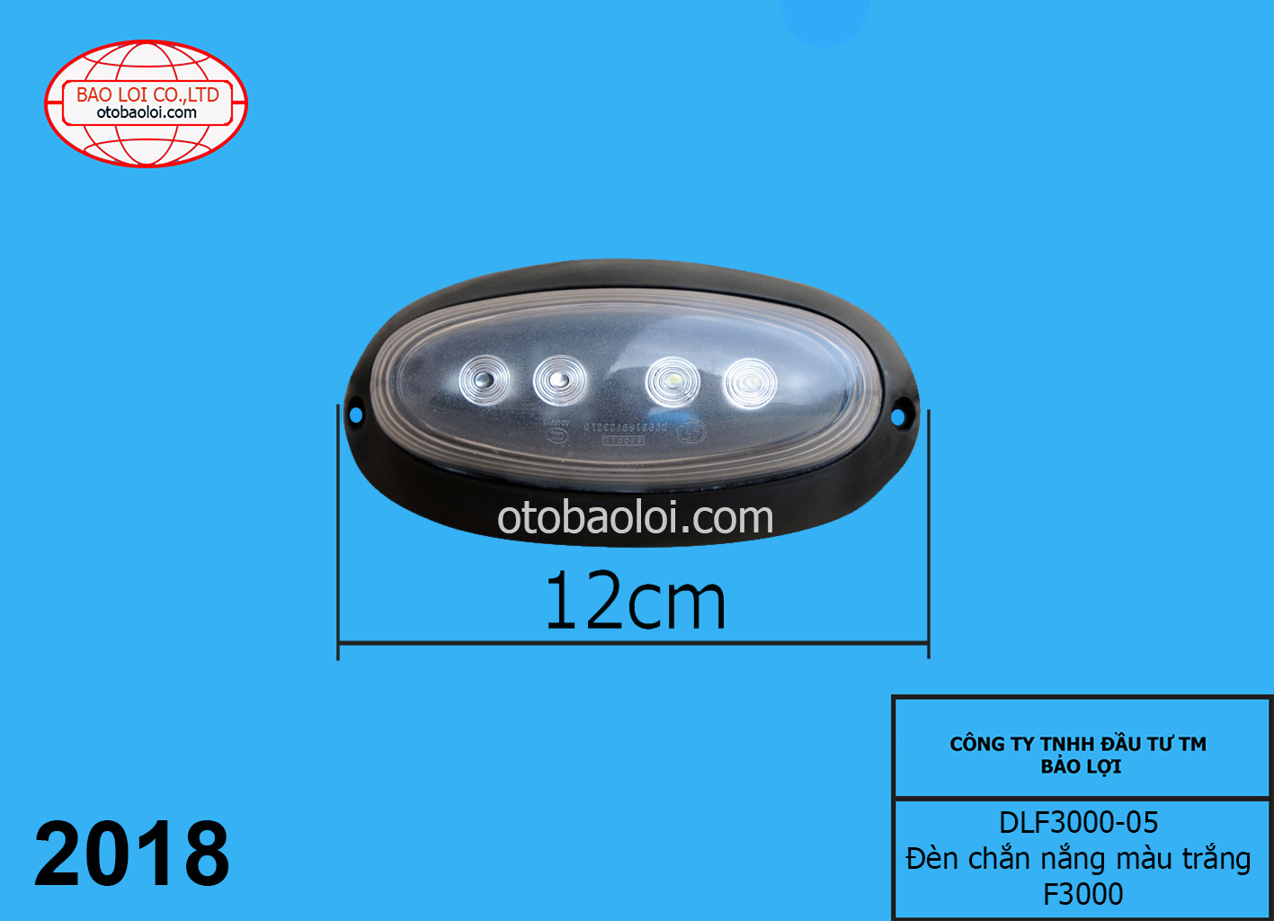  Đèn chắn nắng màu trắng F3000