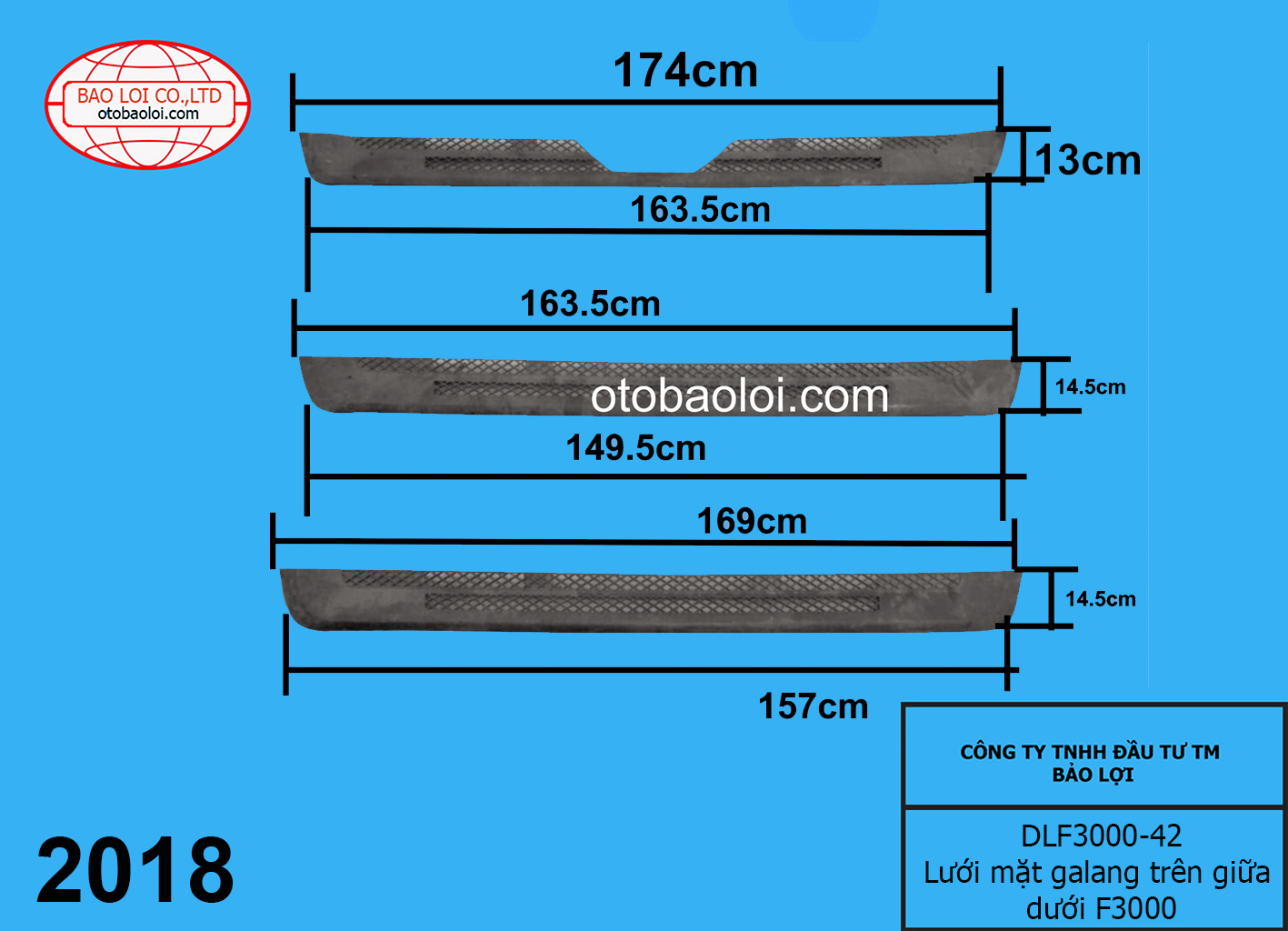 Lưới mặt galang trên giữa dưới F3000 
