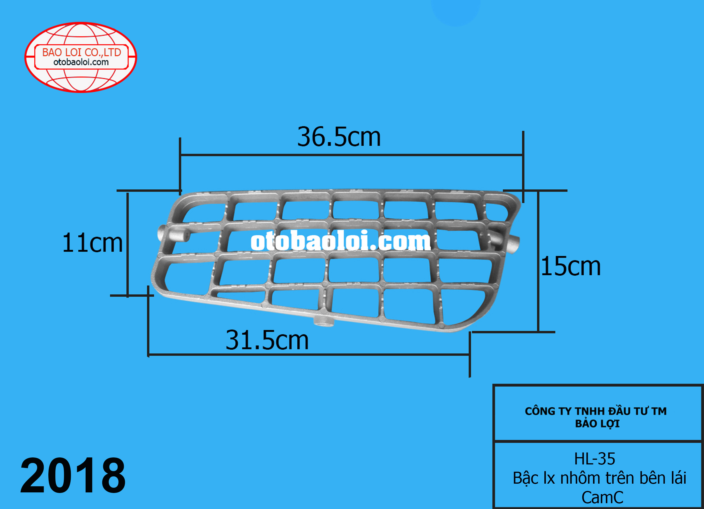 Bậc lx nhôm trên bên lái CamC