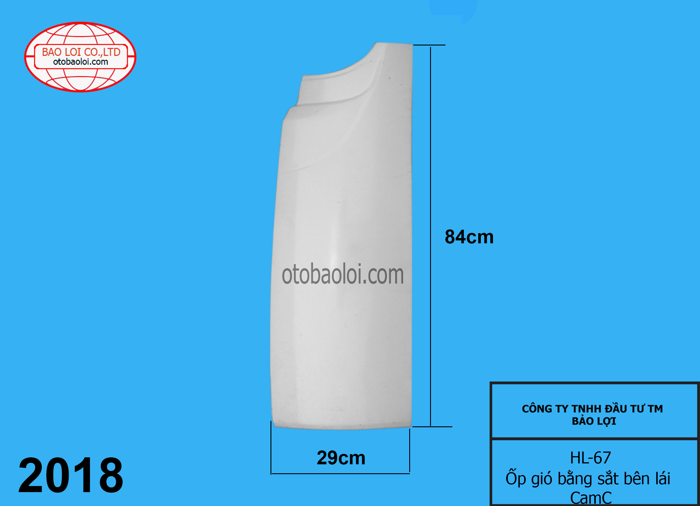 Ốp gió bằng sắt bên lái CamC