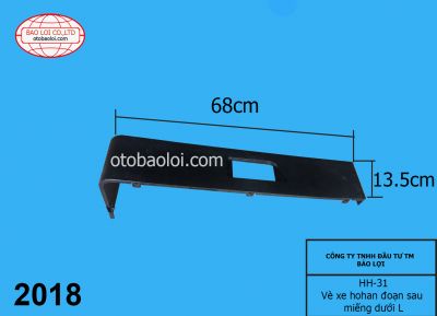 Vè xe hohan đoạn sau miếng dưới L