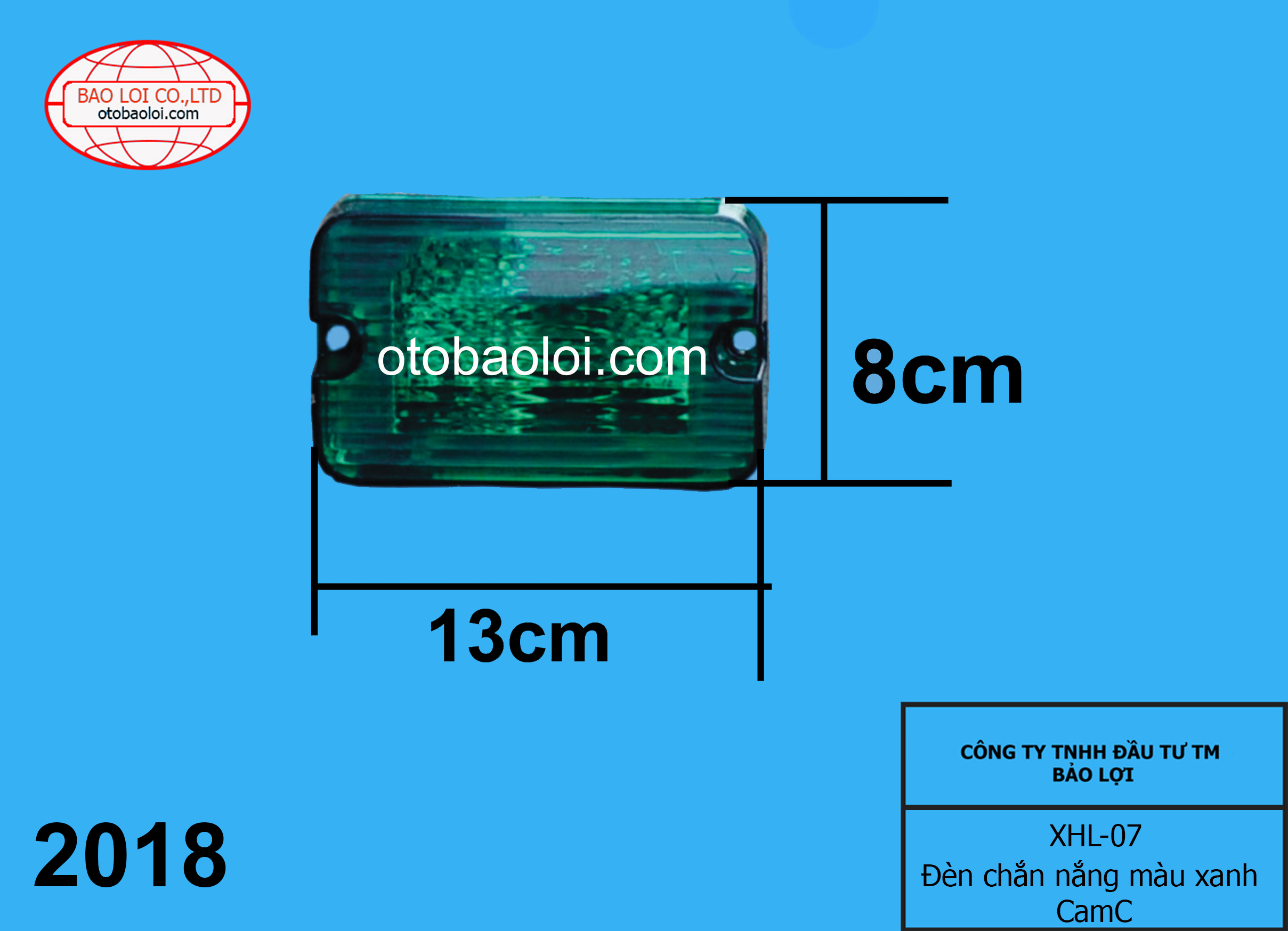 Đèn chắn nắng màu xanh CamC