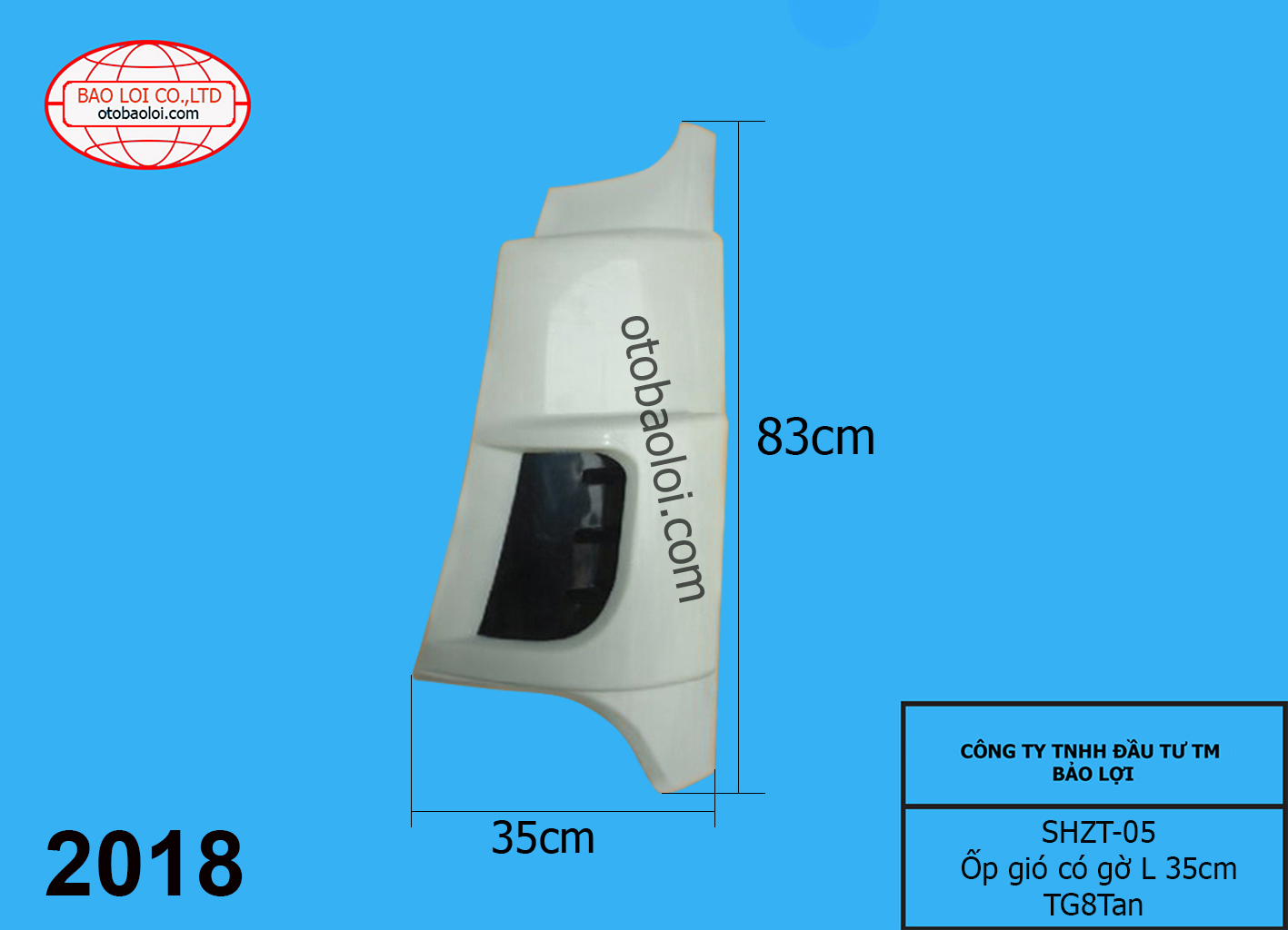 Ốp gió có gờ L 35cm TG8Tan