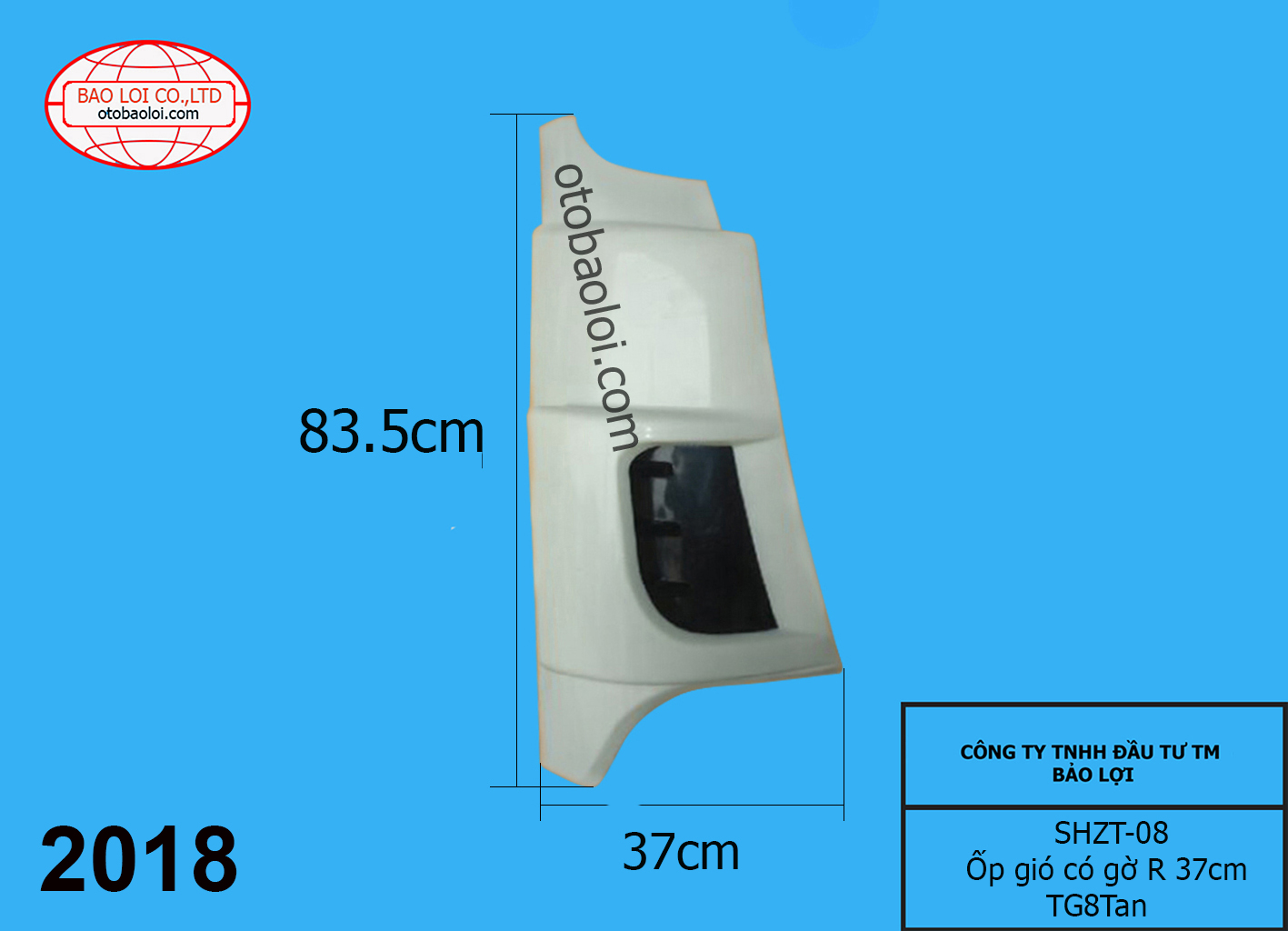 Ốp gió có gờ R 37cm TG8Tan