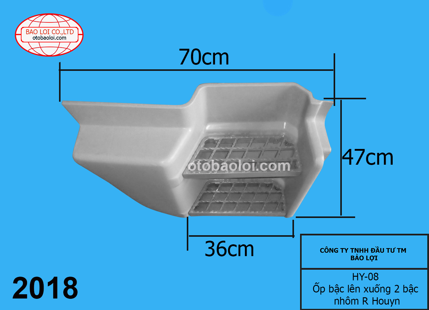 Ốp bậc lên xuống 2 bậc nhôm R Houyn