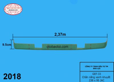 Chắn nắng xanh khuyết 238 x 95  JAC