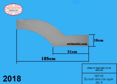 Ốp dưới cánh cửa ngoài JAC R