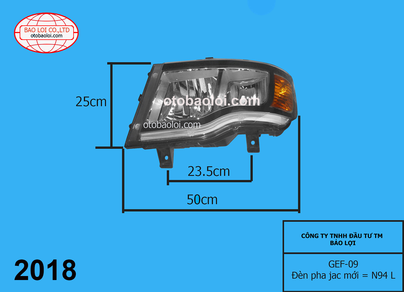 Đèn pha jac mới = N94 L
