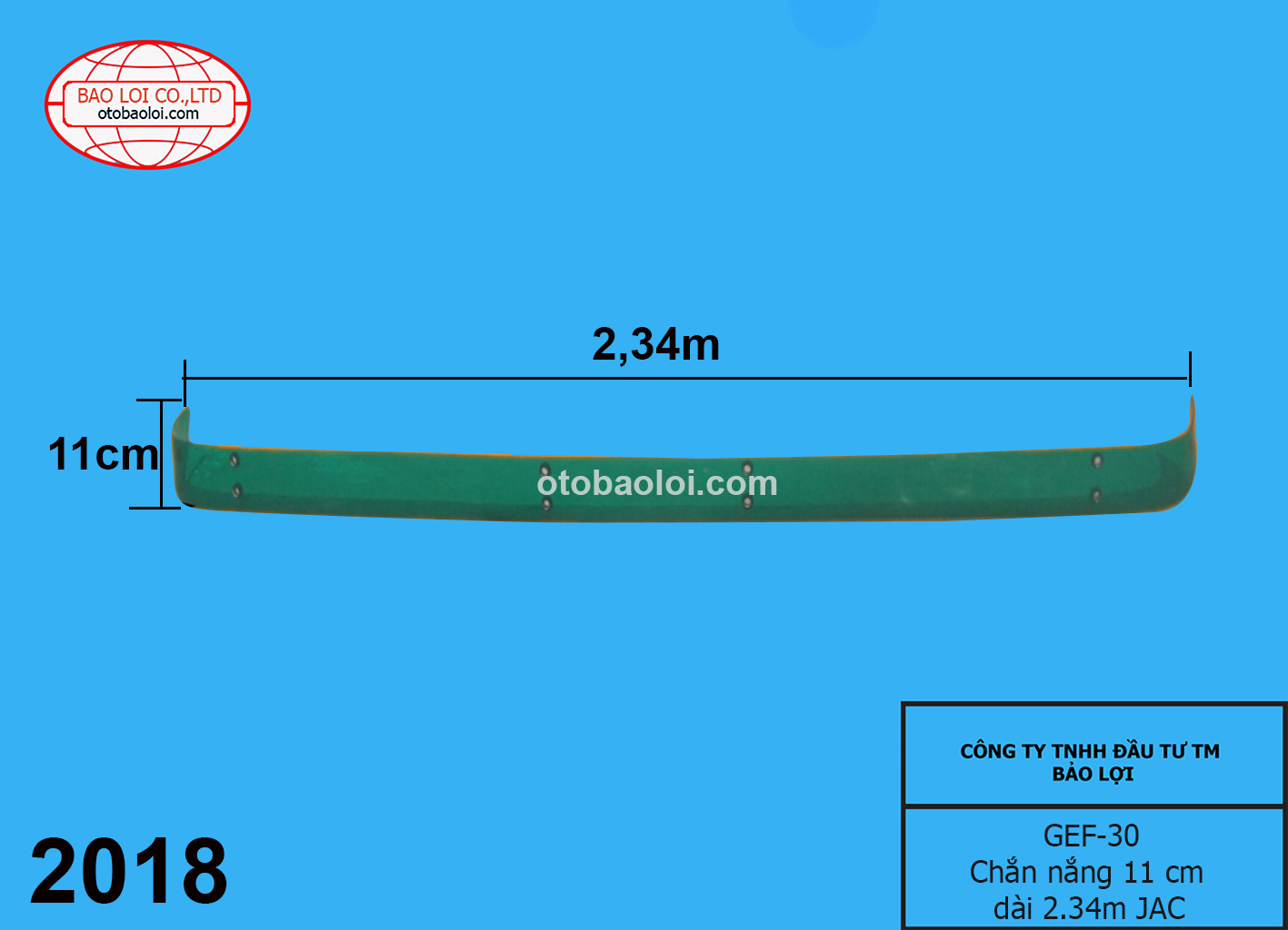 Chắn nắng 11 cm dài 2.34m