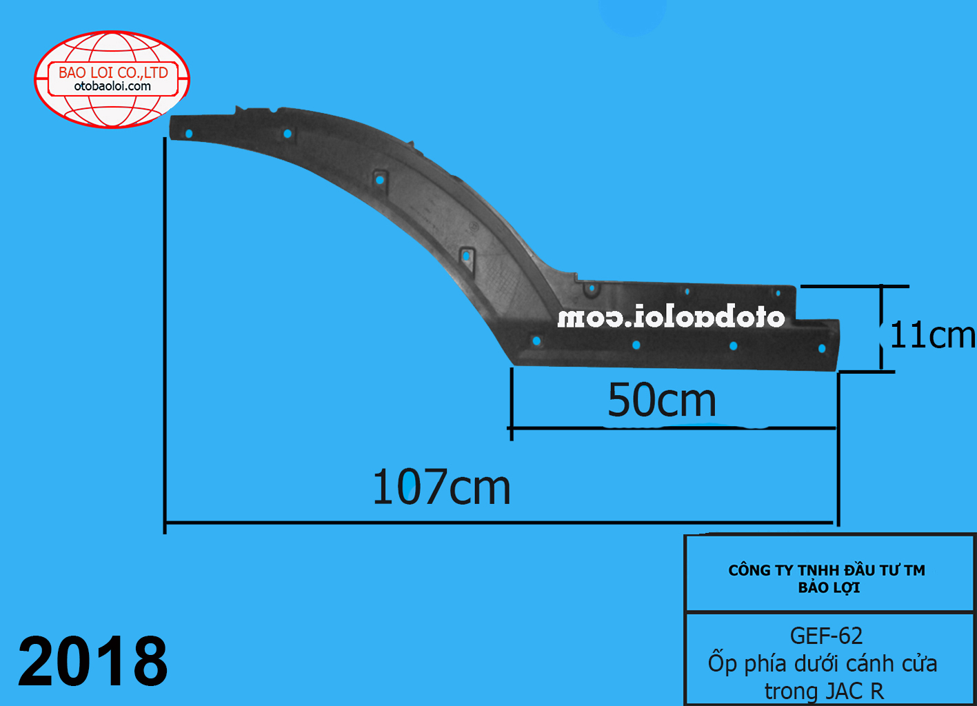 Ốp dưới cánh cửa trong JAC R