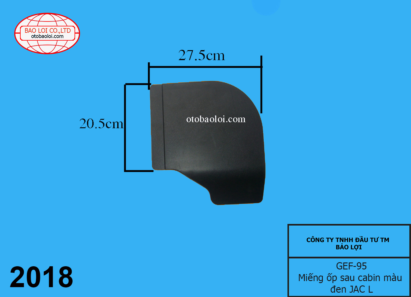 Miếng ốp sau cabin màu đen JAC L