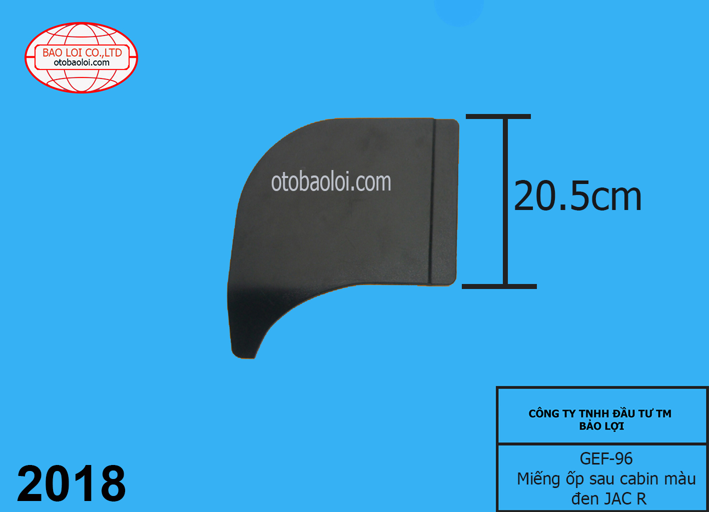 Miếng ốp sau cabin màu đen JAC R