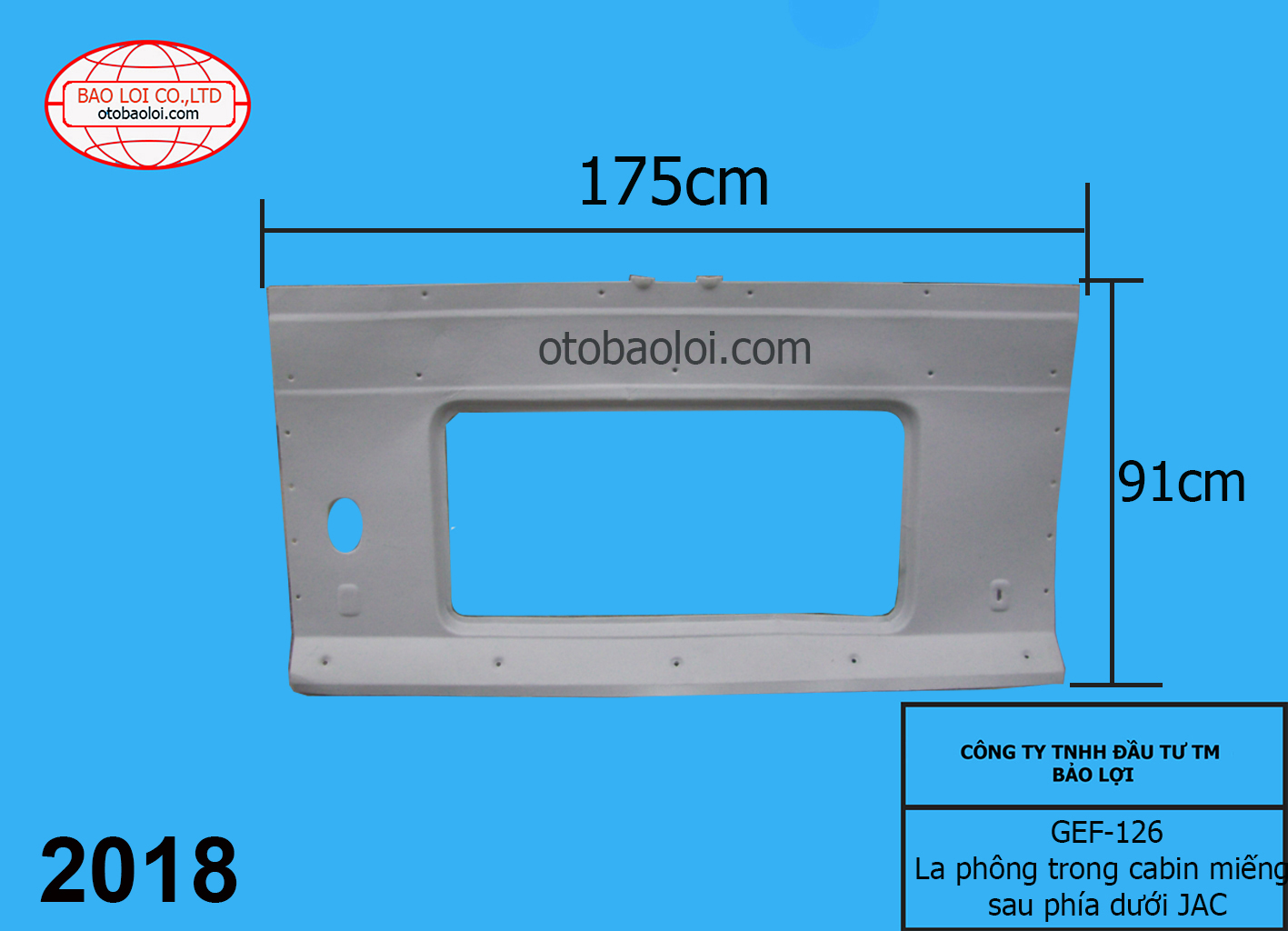 La phông trong cabin miếng sau phía dưới JAC