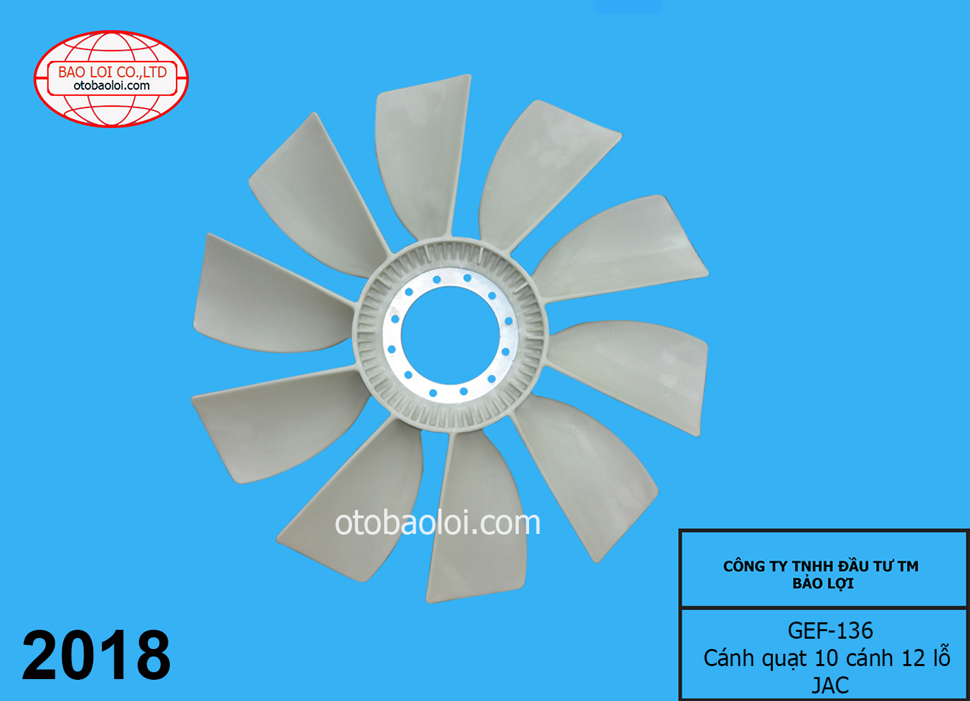 Cánh quạt 10 cánh 12 lỗ JAC