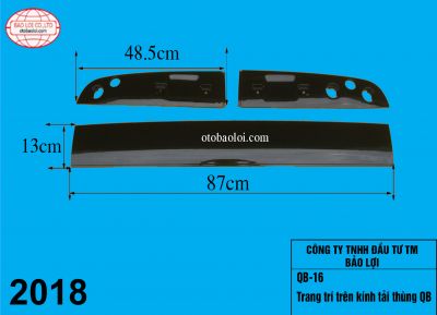 Trang trí trên kính tải thùng QB